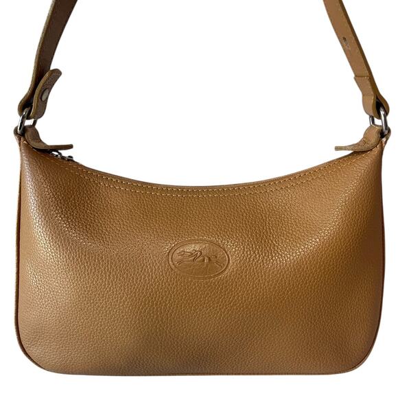 Longchamp Handbags - Vintage Longchamp Veau Foulonné Beige Leather Crossbody Shoulder Bag France
